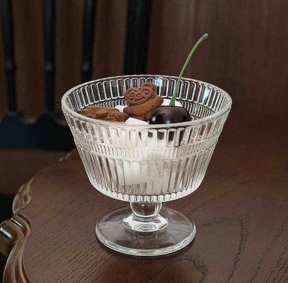 ست ۶ عددی دسرخوری پایه‌دار Deli Glass شفاف