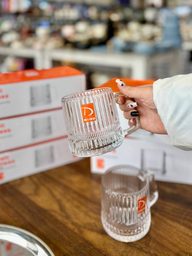 فنجان شیشه ای Deli Glass مدل Toroidal Square پک 6 عددی