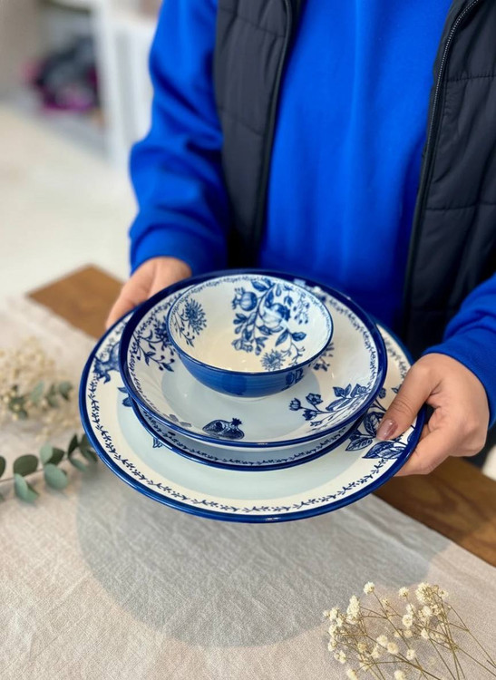 سری ظروف پرسلن قلم آبی طرح انار