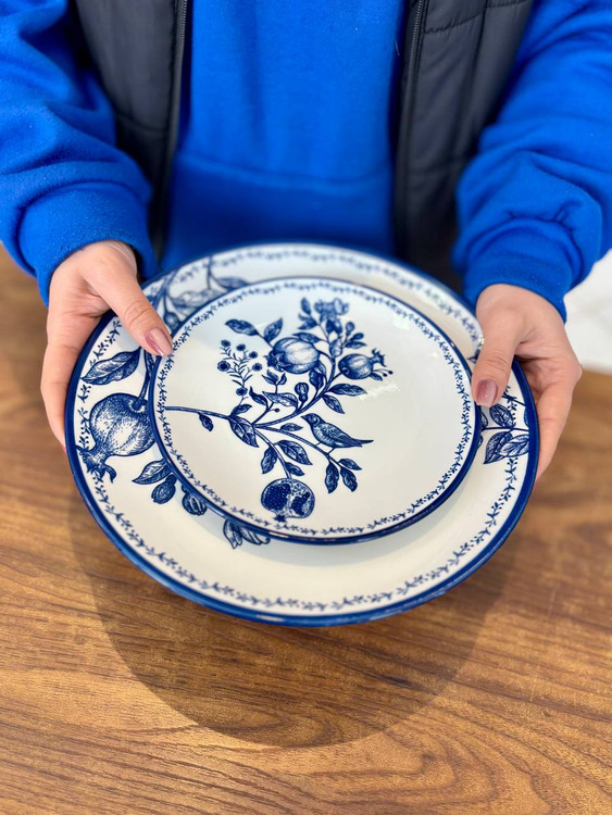 مجموعه لوکس پرسلن قلم آبی طرح انار