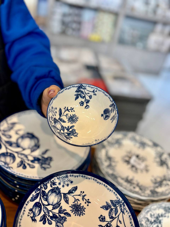 پیاله شفاف و خوش دست قلم آبی GUPAN