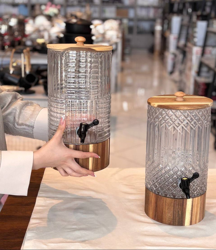 کلمن طرح لوزی Glass Ware با شیر خروجی