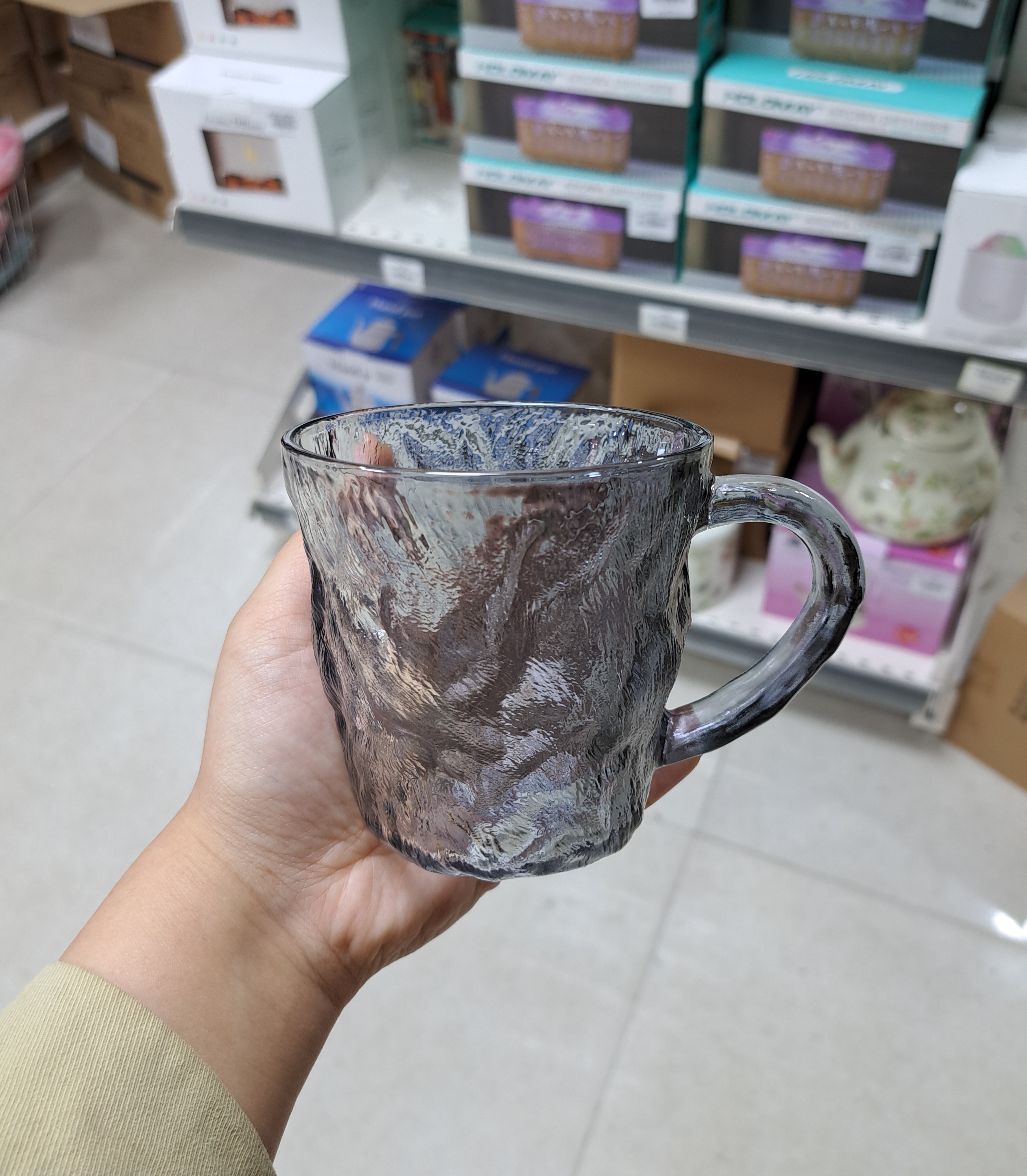 لیوان دسته‌دار یخی دودی YUJING ظرفیت 300 میلی‌لیتر