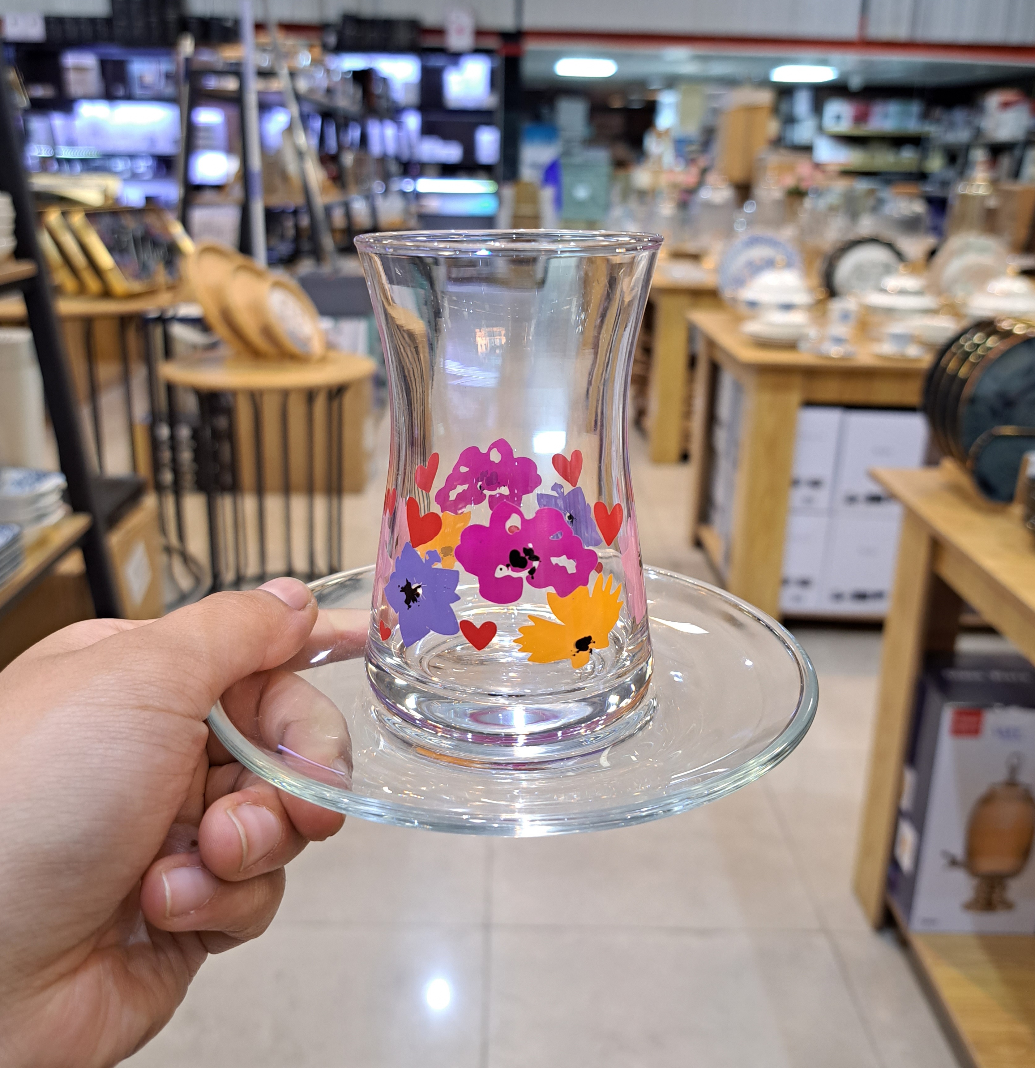استکان نعلبکی پاشاباغچه مدل FLOWER LOVE